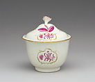 Sugar bowl with cover, Worcester factory (British, 1751–2008), Soft-paste porcelain, British, Worcester