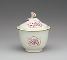 Sugar bowl with cover, Worcester factory (British, 1751–2008), Soft-paste porcelain, British, Worcester