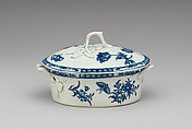 Butter dish with cover, Worcester factory (British, 1751–2008), Soft-paste porcelain, British, Worcester