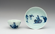 Teabowl and saucer, Liverpool, Soft-paste porcelain, British, Liverpool