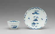 Teabowl and saucer, Worcester factory (British, 1751–2008), Soft-paste porcelain, British, Worcester