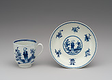 Coffee cup and saucer (part of a service), Worcester factory (British, 1751–2008), Soft-paste porcelain, British, Worcester