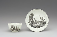 Cup and saucer, Worcester factory (British, 1751–2008), Soft-paste porcelain, British, Worcester