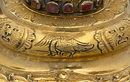 Pair of Torah finials (Rimmonim), Silver, partially gilded, rubies, emeralds, freshwater pearls, enamel, colored glass, Austrian, Galicia (present day Poland/Ukraine)
