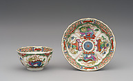 Cup and saucer, Worcester factory (British, 1751–2008), Soft-paste porcelain, British, Worcester