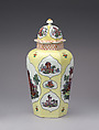 Vase with cover, Worcester factory (British, 1751–2008), Soft-paste porcelain, British, Worcester