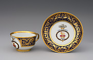 Cup and saucer, Worcester factory (British, 1751–2008), Soft-paste porcelain, British, Worcester