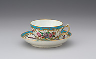 Cup and saucer, Worcester factory (British, 1751–2008), Soft-paste porcelain, British, Worcester