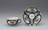 Cup and saucer in the style of Worcester, Probably by Edmé Samson (French, 1810–1891), Hard-paste porcelain, French, Paris