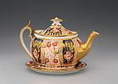 Teapot (part of a service), J. Spode, Soft-paste porcelain, British, Stoke-on-Trent, Staffordshire