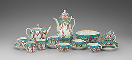 Six saucers (part of a service), Worcester factory (British, 1751–2008), Soft-paste porcelain, British, Worcester