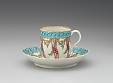Six saucers (part of a service), Worcester factory (British, 1751–2008), Soft-paste porcelain, British, Worcester