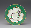 Plate, Worcester factory British, Soft-paste porcelain, British, Worcester