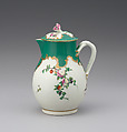 Milk jug with cover (part of a service), Worcester factory (British, 1751–2008), Soft-paste porcelain, British, Worcester