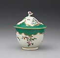 Sugar bowl with cover (part of a service), Worcester factory (British, 1751–2008), Soft-paste porcelain, British, Worcester