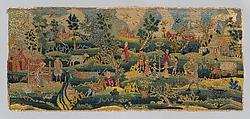 Needlework Picture with Maypole Scene, Silk and wool on canvas, British