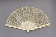 Fan, Lace and ivory, Belgian, Brussels