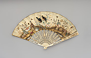Fan, Kid, feathers, and ivory, possibly Dutch
