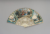 Fan, Kid, ivory, and gold, possibly Dutch