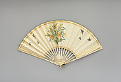 Fan, Skin, silk, feathers, ivory, and tortoiseshell, possibly Dutch