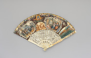 Fan, Parchment, glass, and ivory, probably Dutch