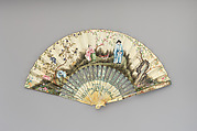 Fan, Paper, ivory, and glass, Dutch