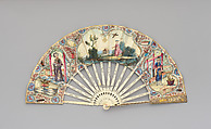 Fan, Paper, feathers, silk, ivory and glass, Dutch