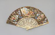 Fan, Paper, ivory, and mother-of-pearl, Dutch