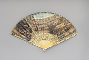 Fan, Parchment, ivory, and glass, Dutch