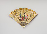 Fan, Silk, sequins, gilded ivory, French or Spanish