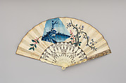 Fan, Gouache on paper and parchment; ivory, mother-of-pearl, possibly French