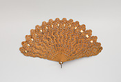 Fan, Sandalwood, sequins, satin ribbon, possibly French
