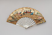 Wedding (or betrothal) fan, Paper, paint, mother-of-pearl, gold and silver leaf, possibly German
