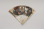 Fan, Parchment, paint, mother-of-pearl, gold, possibly Italian
