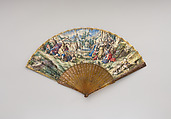 Fan, Designer: Marta Palomba, Skin, paint, tortoiseshell, gold, gouache, Italian