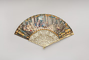 Fan, Paper, paint, gilt, ivory, German or Dutch