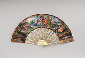 Fan, Paper, paint, ivory, gold, silver, mother-of-pearl, glass, German