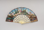 Fan, Paper, paint, ivory, gold, silver, mother-of-pearl, glass, German