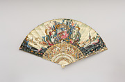 Fan, Paper, ivory, mother-of-pearl, paint, gilt, glass, German