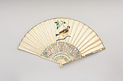 Fan, Paper, ivory, mother-of-pearl, paint, gilt, glass, German