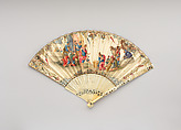 Fan, Paper, paint, ivory, metal, mother-of-pearl, German
