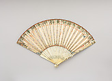 Fan, Paper, paint, ivory, metal, mother-of-pearl, German
