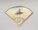 Fan, Paper, paint, ivory, mother-of-pearl, metal, German
