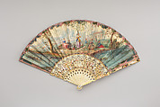 Fan, Paper, ivory, mother-of-pearl and glass, German