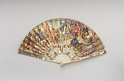 Fan, Gouche on parchement, mother-of-pearl, French or Spanish
