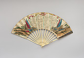 Fan with depiction of the siege of Gibraltar by the Spanish (1779–1783), Paper and ivory, Spanish
