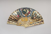 Fan with portrait medallions of Charles III of Spain and his queen Maria Amelia, Paper, paint, ivory, gilt, Spanish