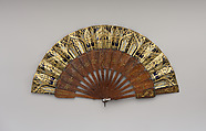 Fan, Paper, paint, gilt, foil, wood, mother-of-pearl, steel, Spanish or French