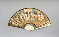 Fan, Ivory, gilt, Italian
