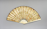 Fan, Ivory, gilt, Italian